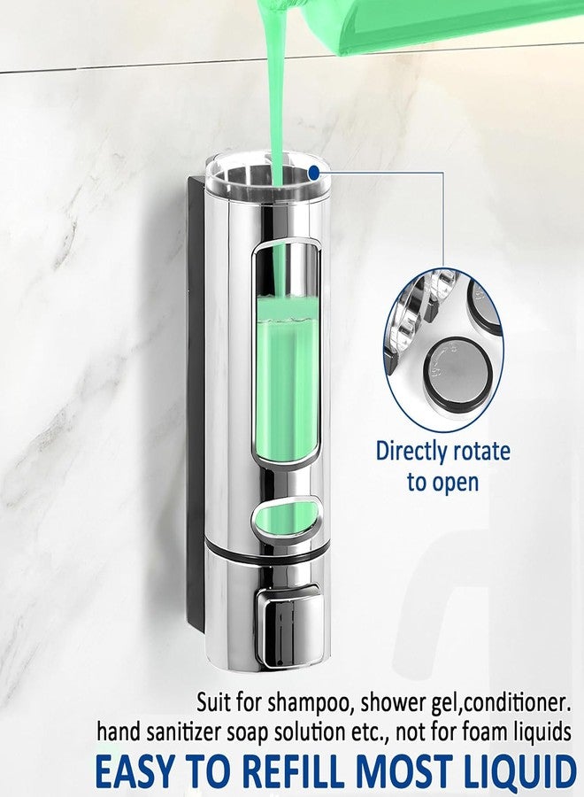 Metwin Wall Mounted Liquid Soap Dispenser for Bathroom & Kitchen - 400ml (Silver, Pack of 1) ABS Plastic Gel, Shampoo, Hand Wash & Sanitizer Dispenser - Ideal for Schools, Hotels, Home Use - Image 4